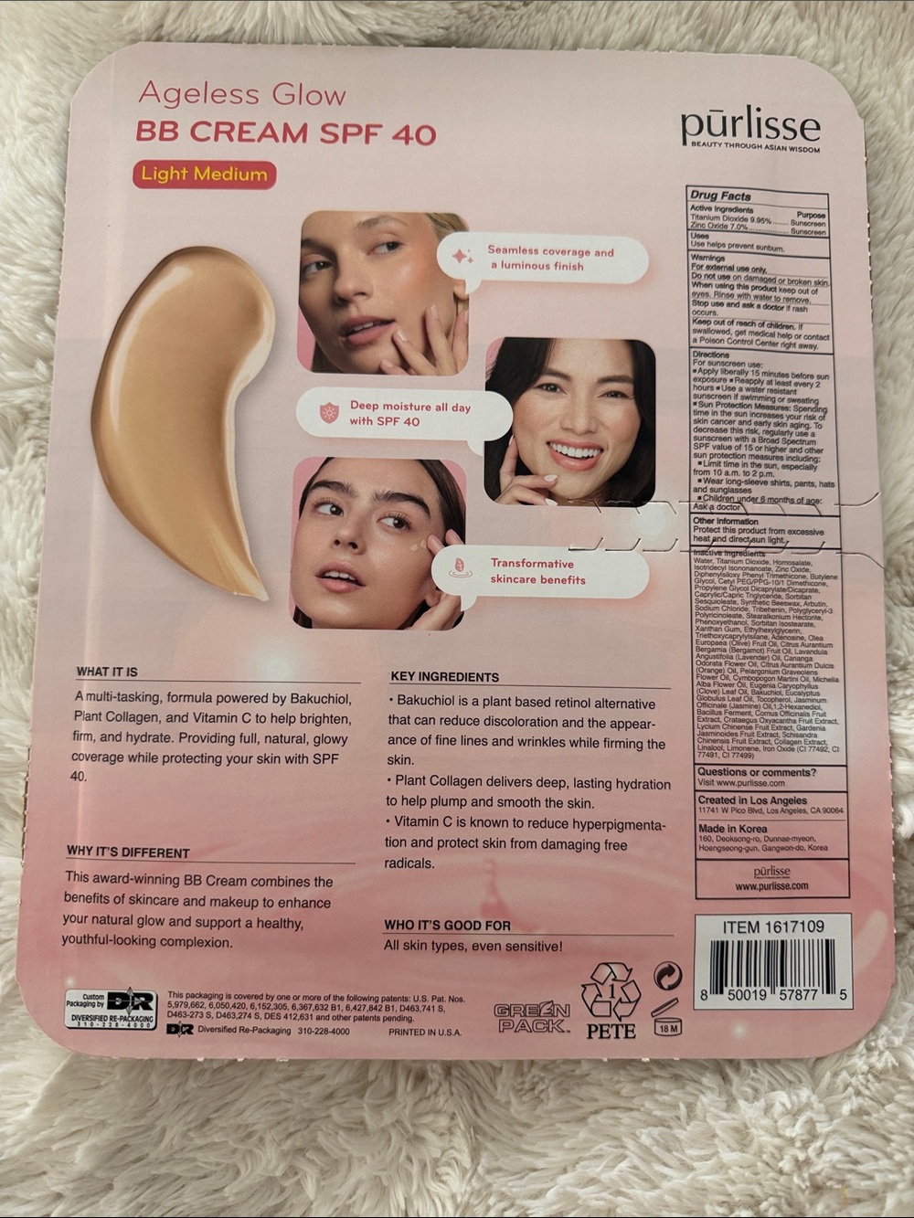 Purlisse Ageless Glow Serum BB Cream with SPF 40 Light Medium 1.4 oz x2 Pack NW - Picture 3 of 4